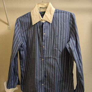 Blue and White French cuff shirt